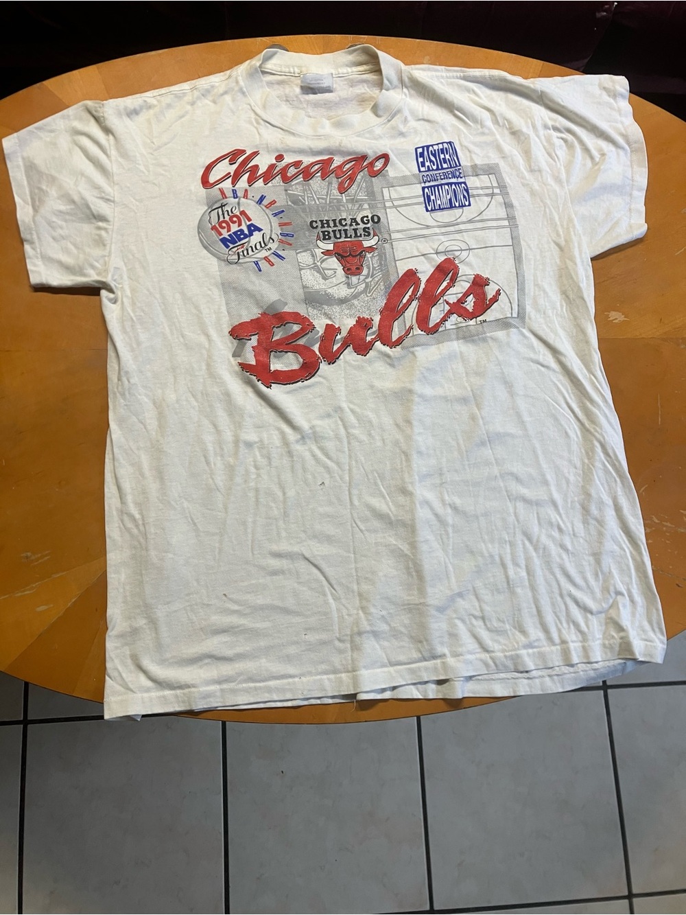 Vintage 1991 Chicago Bulls Eastern Conference Champions T Shirt USA Single Stitc